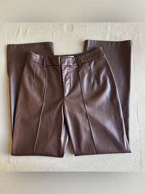 Mango Brown Faux Leather Pants